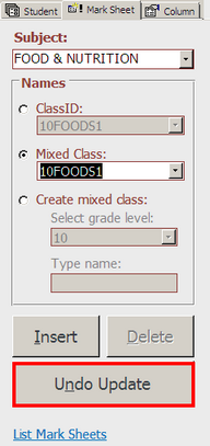 frmUpdateMarkSheet